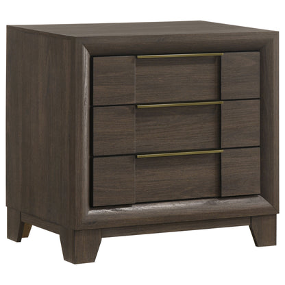 Farre 3-drawer Nightstand Bedside Table Dark Brown
