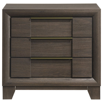 Farre 3-drawer Nightstand Bedside Table Dark Brown