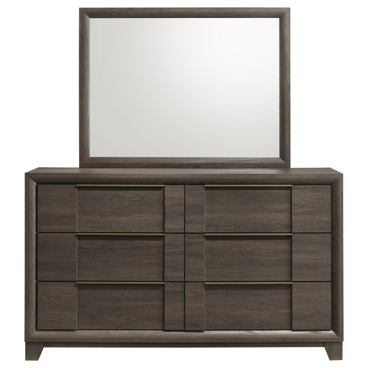 Farre 6-drawer Dresser with Mirror Dark Brown