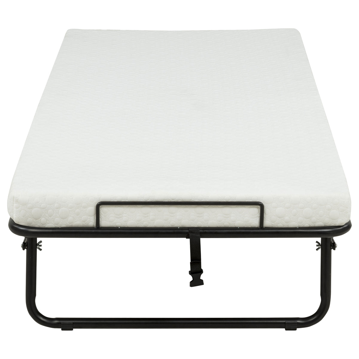 Massey Twin Folding Bed Frame with Memory Foam Mattress Black