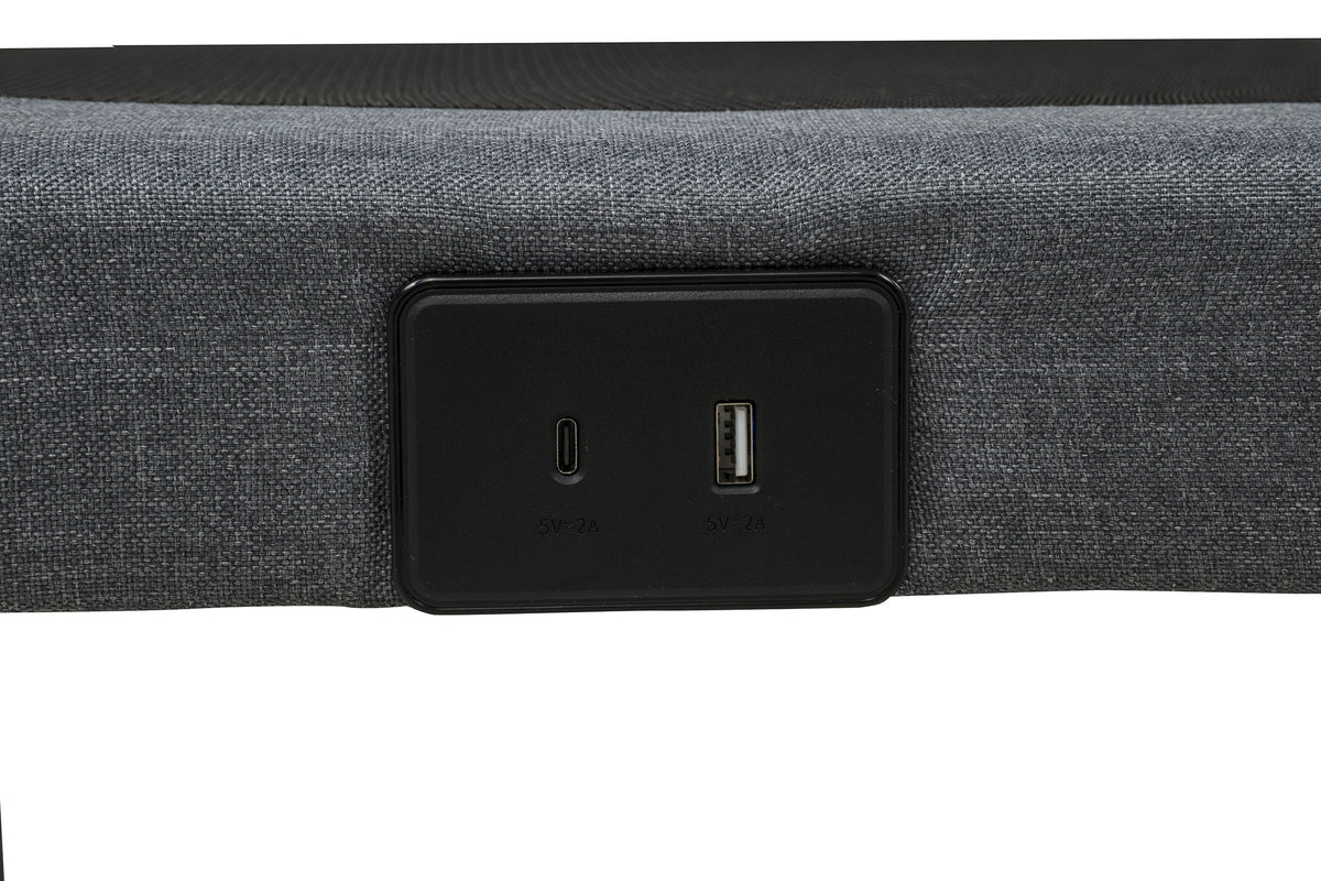 Weston Full Dual-Motor Massage Adjustable Bed Base in Black and Grey