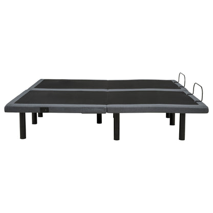 Weston Split Eastern King Massage Adjustable Bed Base in Black and Grey