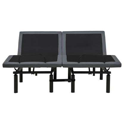 Weston Split Eastern King Massage Adjustable Bed Base in Black and Grey