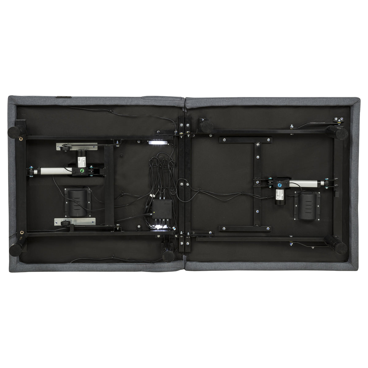 Weston Twin Dual-Motor Massage Adjustable Bed Base in Black and Grey