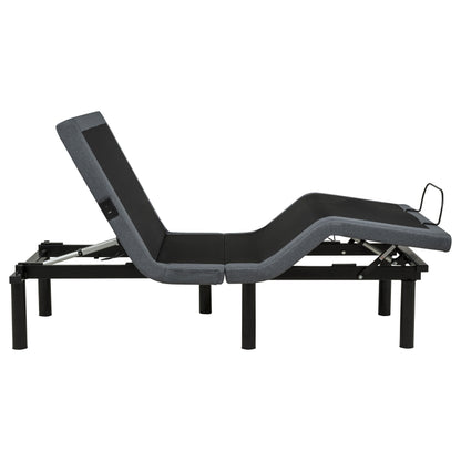 Weston Twin XL Dual-Motor Massage Adjustable Bed Base in Black and Grey