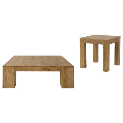 Butte 2-piece Mango Wood Coffee and End Table Set Natural