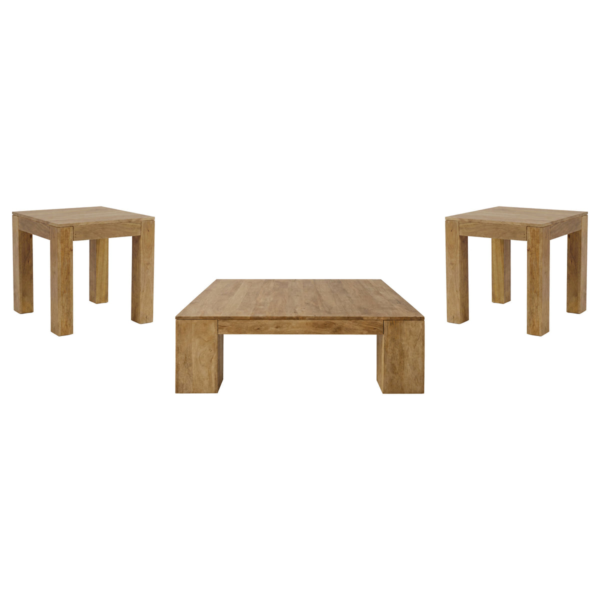 Butte 3-piece Mango Wood Coffee and End Table Set Natural