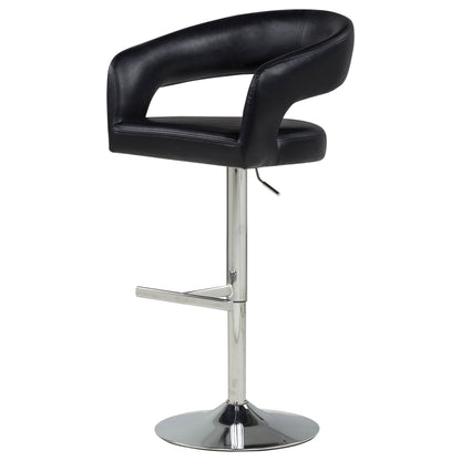 Travia Faux Leather Upholstered Adjustable Bar Stool Black