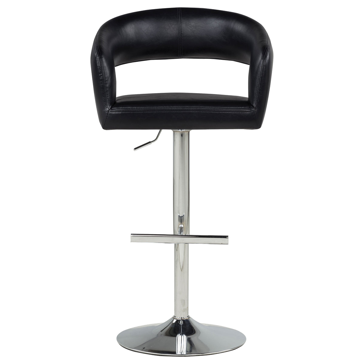 Travia Faux Leather Upholstered Adjustable Bar Stool Black