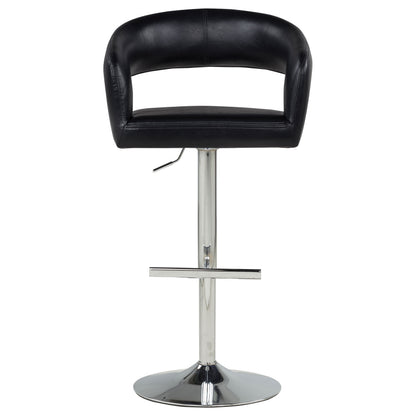 Travia Faux Leather Upholstered Adjustable Bar Stool Black