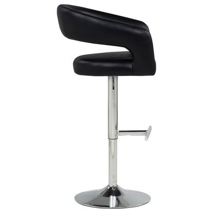 Travia Faux Leather Upholstered Adjustable Bar Stool Black