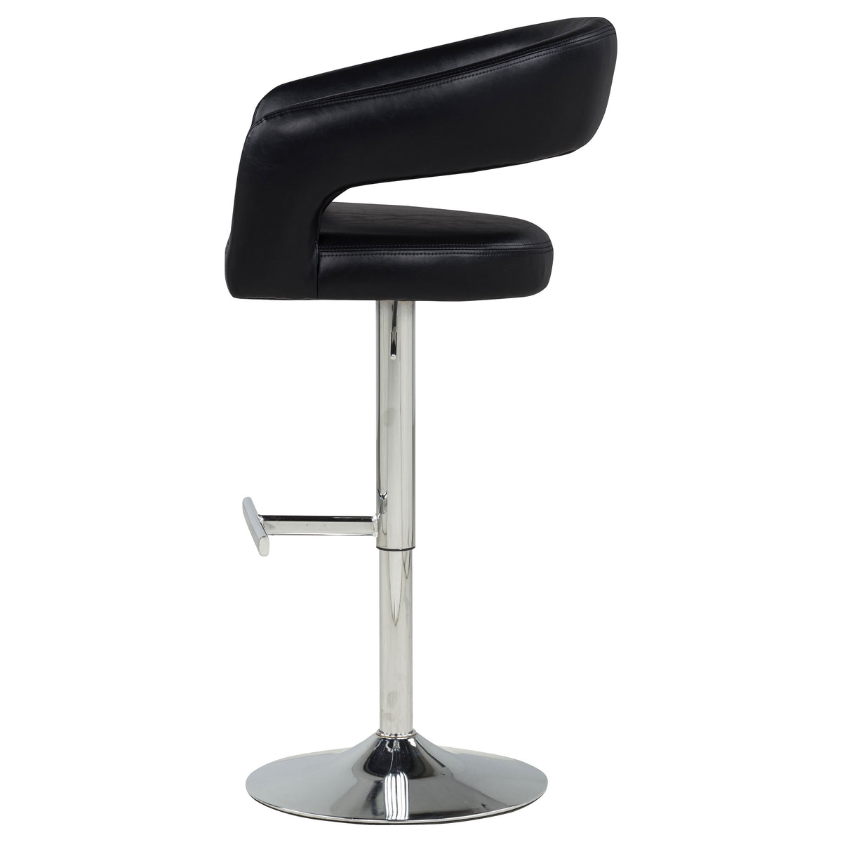 Travia Faux Leather Upholstered Adjustable Bar Stool Black