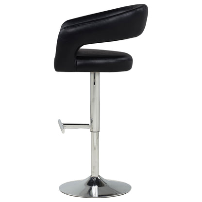 Travia Faux Leather Upholstered Adjustable Bar Stool Black