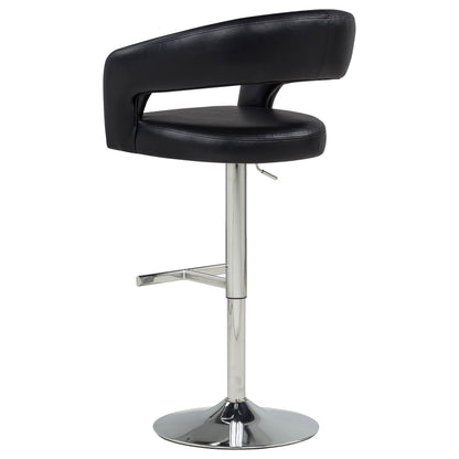 Travia Faux Leather Upholstered Adjustable Bar Stool Black