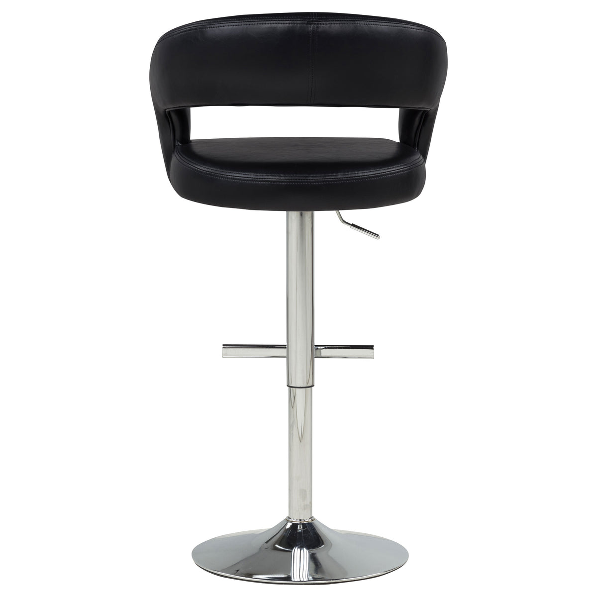 Travia Faux Leather Upholstered Adjustable Bar Stool Black