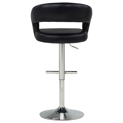 Travia Faux Leather Upholstered Adjustable Bar Stool Black