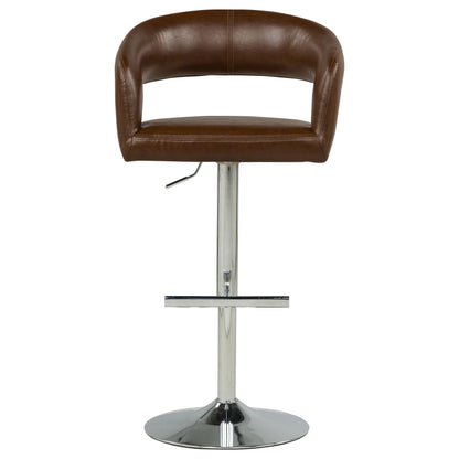 Travia Faux Leather Upholstered Adjustable Bar Stool Cocoa Brown