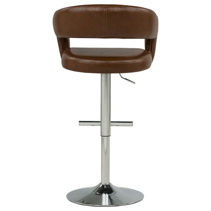 Travia Faux Leather Upholstered Adjustable Bar Stool Cocoa Brown