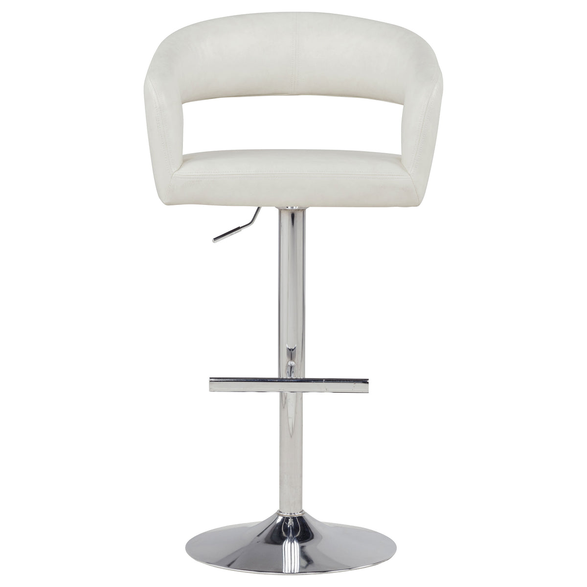 Travia Faux Leather Upholstered Adjustable Bar Stool Ivory