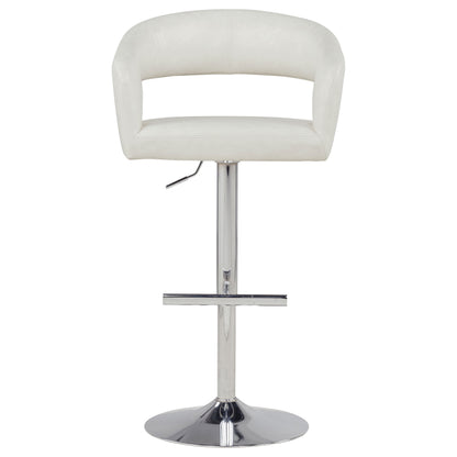 Travia Faux Leather Upholstered Adjustable Bar Stool Ivory