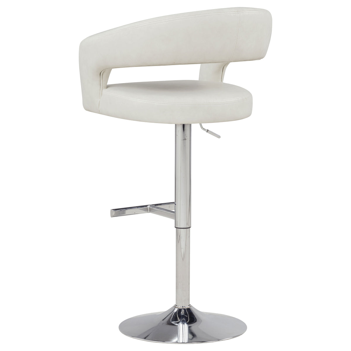 Travia Faux Leather Upholstered Adjustable Bar Stool Ivory
