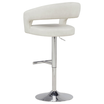 Travia Faux Leather Upholstered Adjustable Bar Stool Ivory