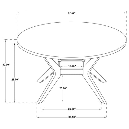 Mueller 5-piece 48-inch Round Dining Set Brown and Beige