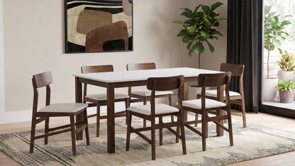 Merrin Dining Side Chair Off White and Walnut (Set of 2)