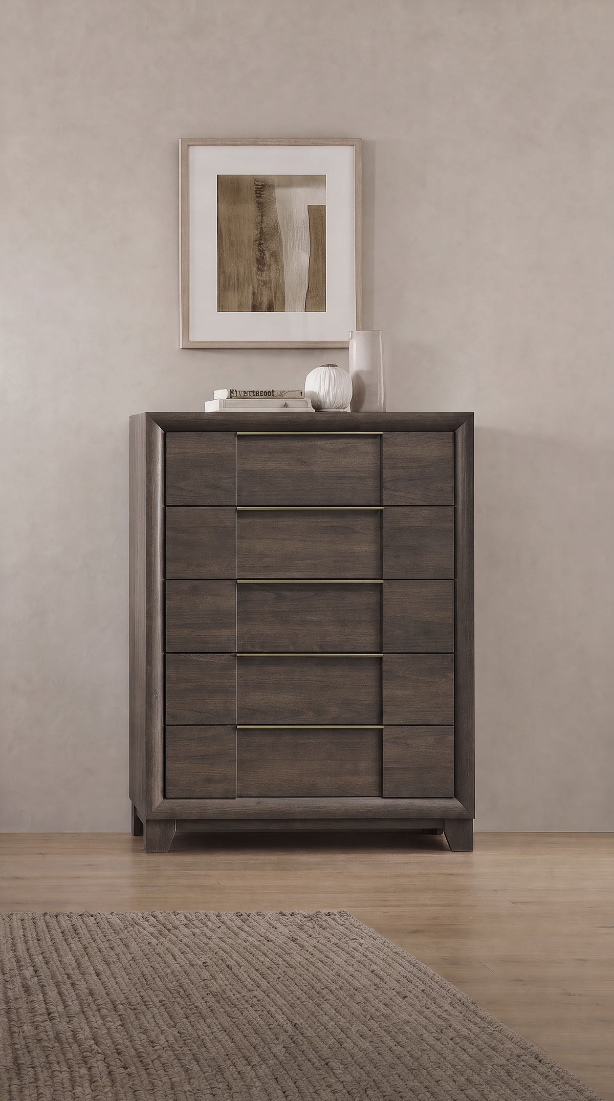 Farre 5-drawer Chest of Drawers Dark Brown