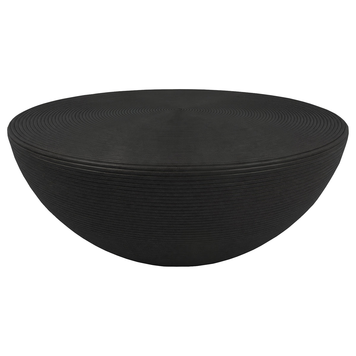 Macedo 3-Piece Transitional Round Rattan Coffee and End Table Set Black