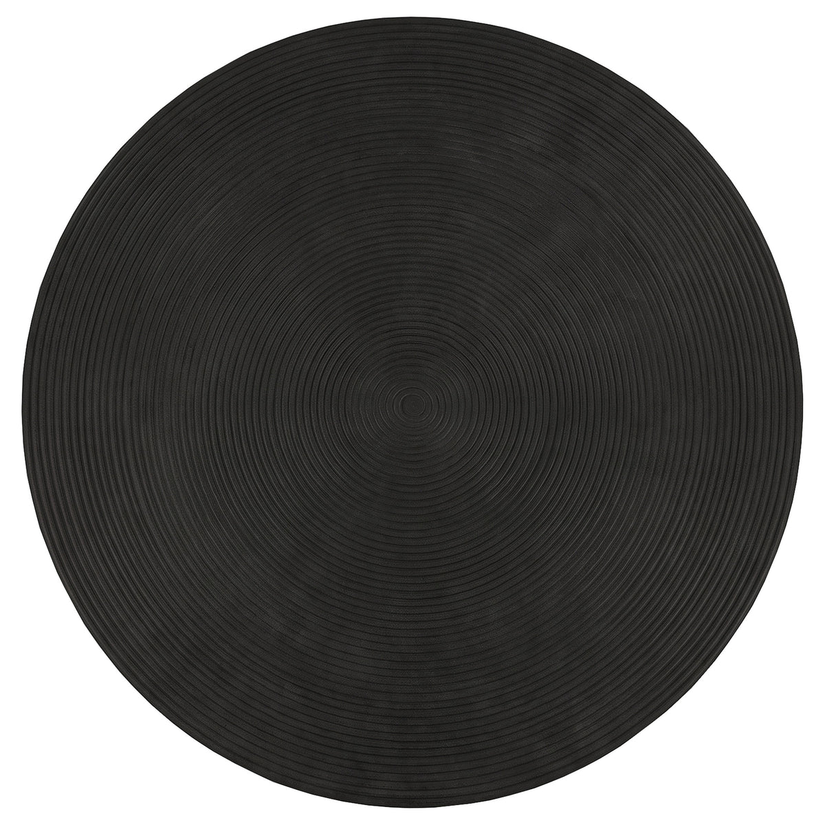 Macedo 3-Piece Transitional Round Rattan Coffee and End Table Set Black
