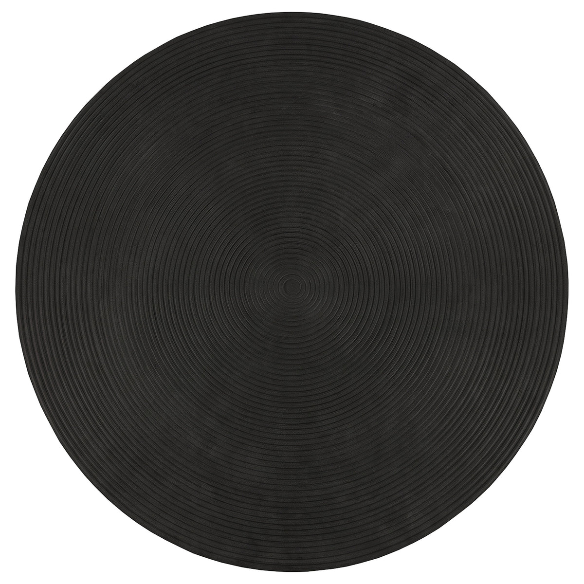 Macedo 2-Piece Transitional Round Rattan Coffee and End Table Set Black