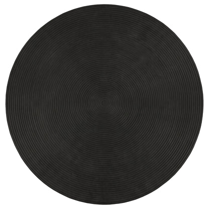 Macedo 2-Piece Transitional Round Rattan Coffee and End Table Set Black
