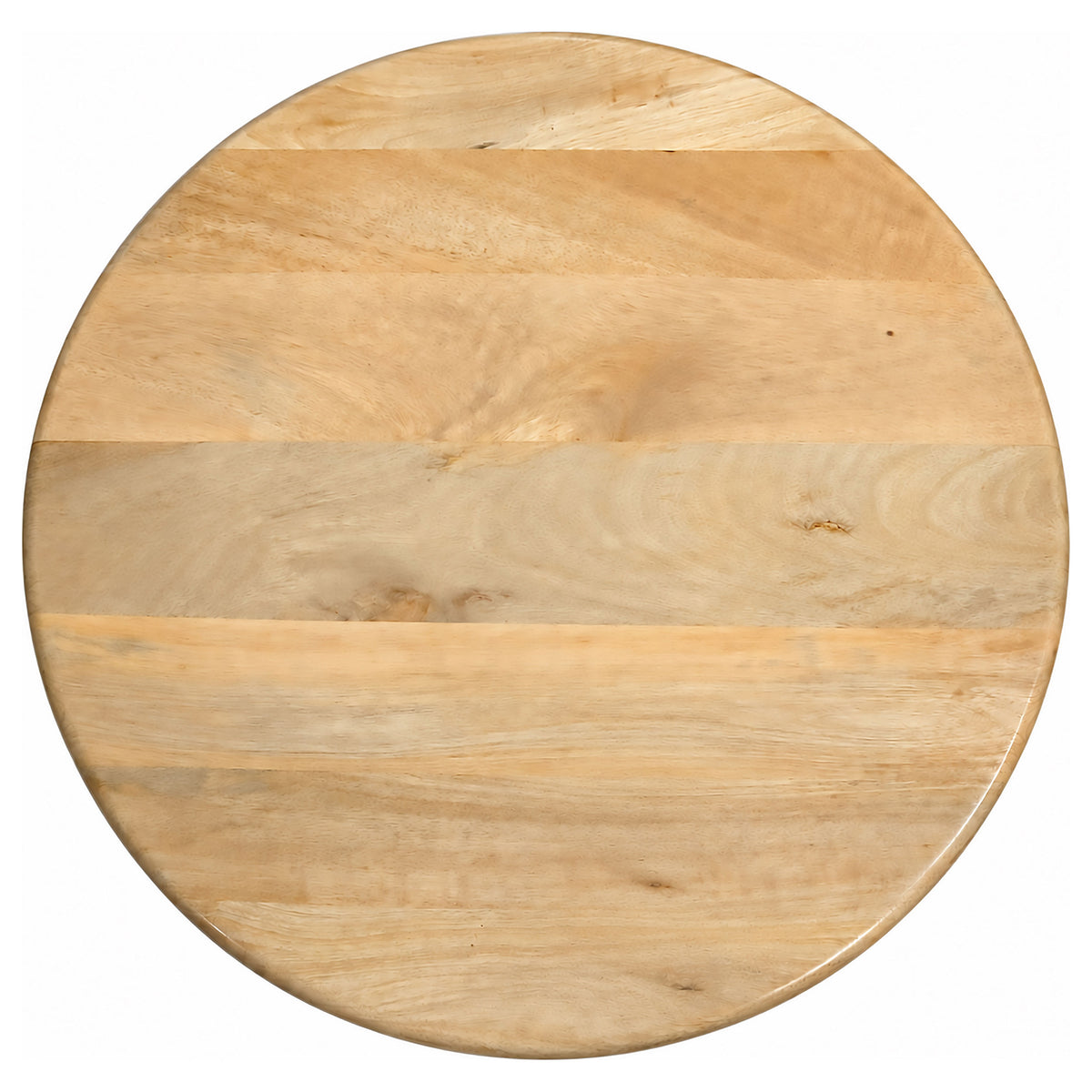 Dale Sculptural Round Solid Mango Wood End Table Natural Mango