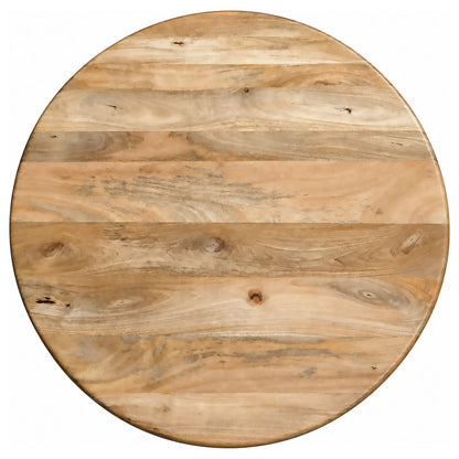Dale 2-Piece Round Mango Wood Coffee and End Table Set Natural Mango