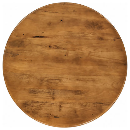 Dale Sculptural Round Solid Mango Wood Coffee Table Honey Mango