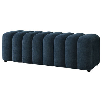 Summer Upholstered Channel Accent Bench Navy