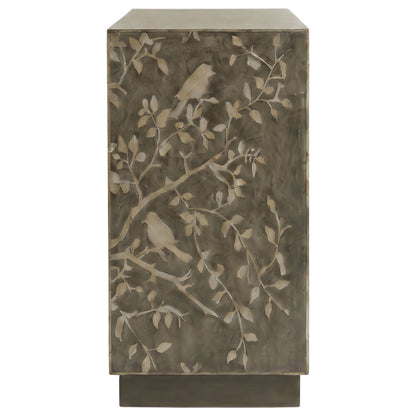Parkes 2-door Bone Inlay Accent Cabinet Distressed Grey