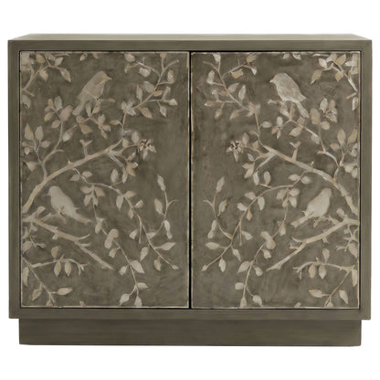 Parkes 2-door Bone Inlay Accent Cabinet Distressed Grey
