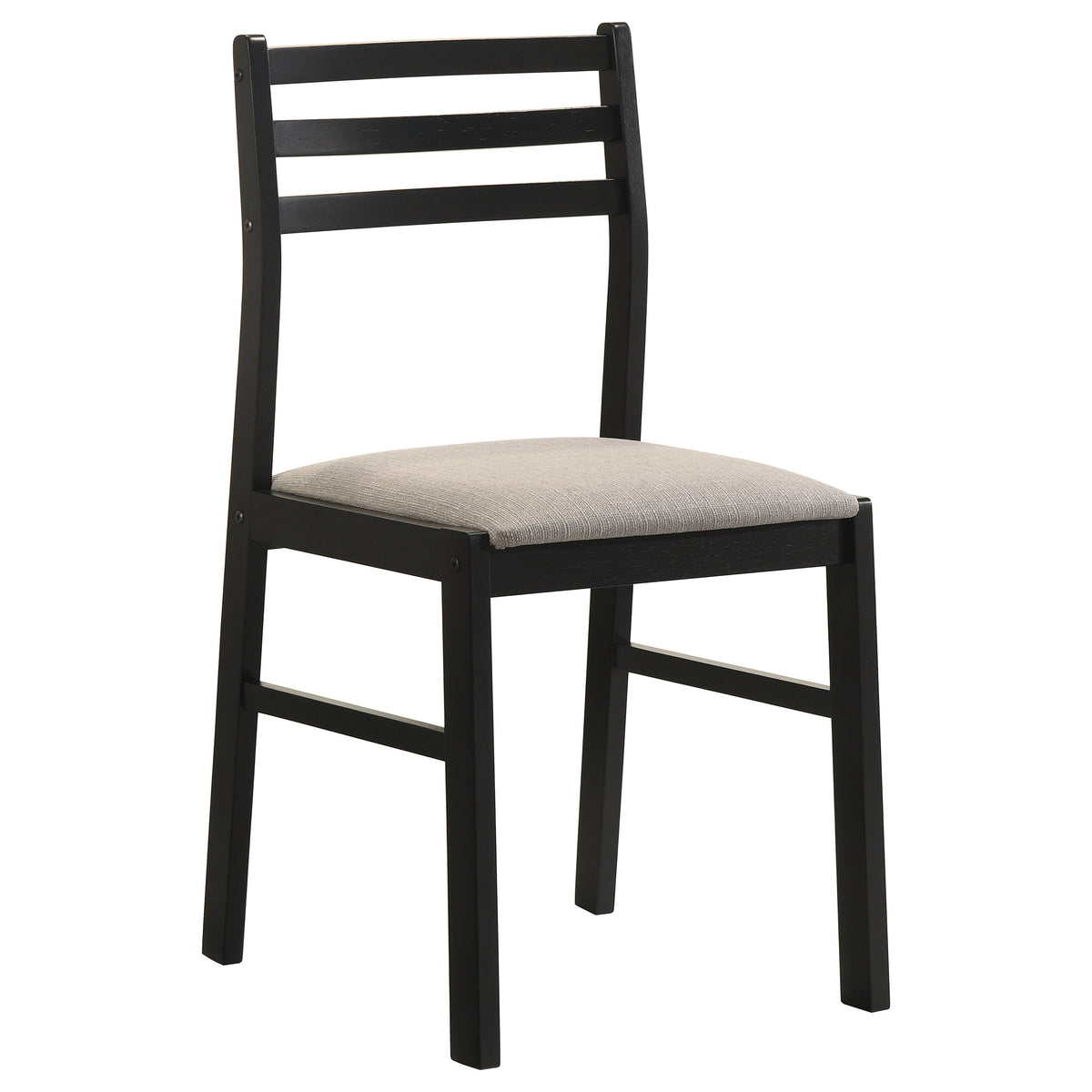 Sykes Fabric Upholstered Ladder Back Side Chair Black and Beige (Set of 2)