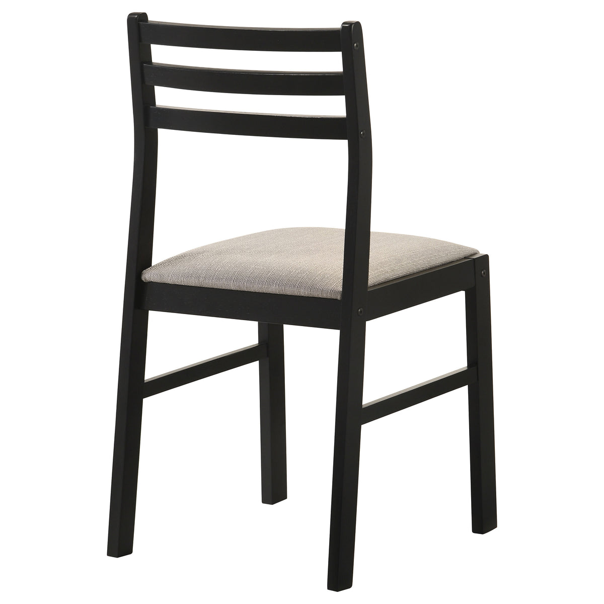 Sykes Fabric Upholstered Ladder Back Side Chair Black and Beige (Set of 2)