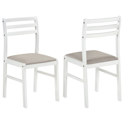 Sykes Fabric Upholstered Ladder Back Side Chair White and Beige (Set of 2)