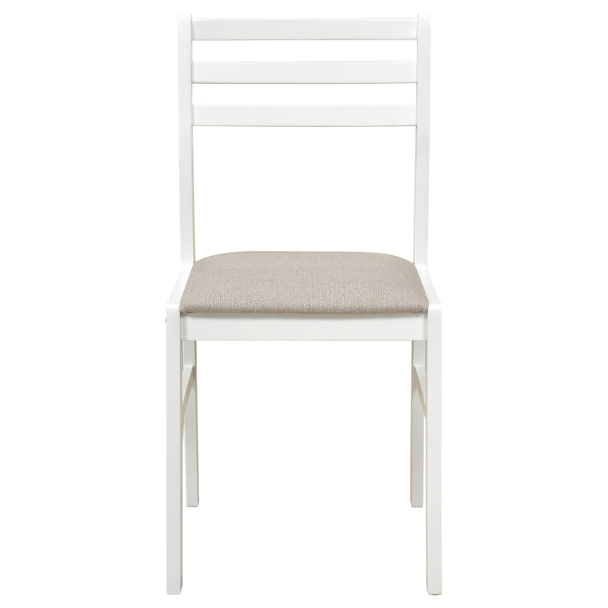 Sykes Fabric Upholstered Ladder Back Side Chair White and Beige (Set of 2)