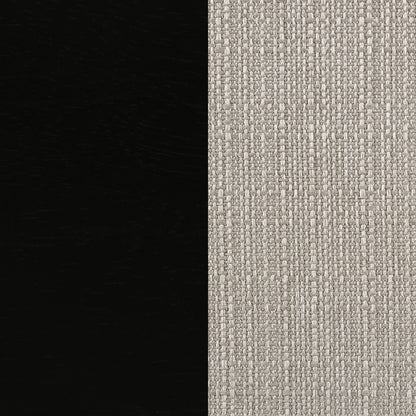 Sykes Fabric Upholstered Ladder Back Side Chair Black and Beige (Set of 2)