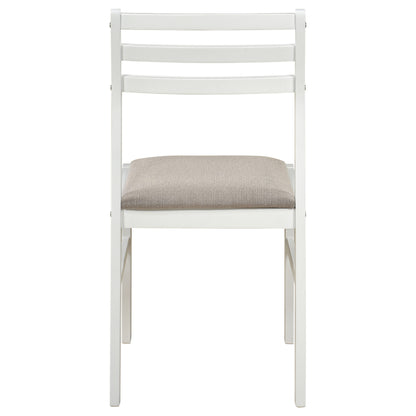 Sykes Fabric Upholstered Ladder Back Side Chair White and Beige (Set of 2)