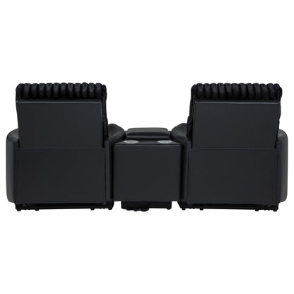 Madden 3-piece Corduroy Upholstered Manual Theater Seating Black