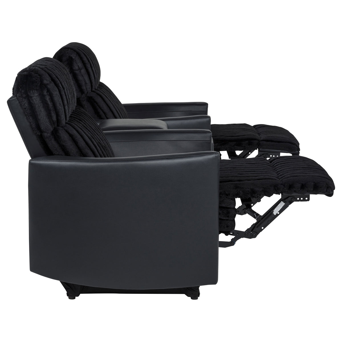 Madden 3-piece Corduroy Upholstered Manual Theater Seating Black