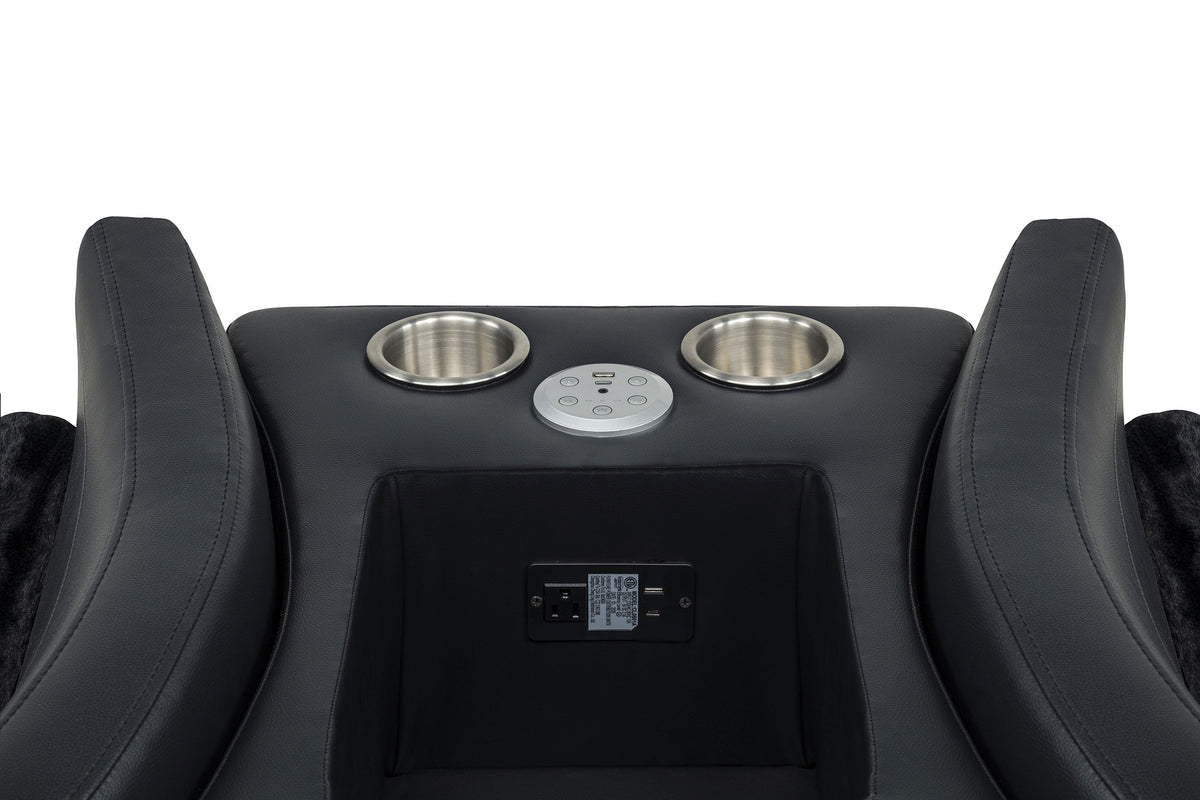 Madden 3-piece Corduroy Upholstered Manual Theater Seating Black