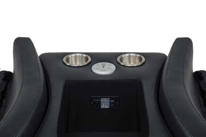 Madden 3-piece Corduroy Upholstered Manual Theater Seating Black
