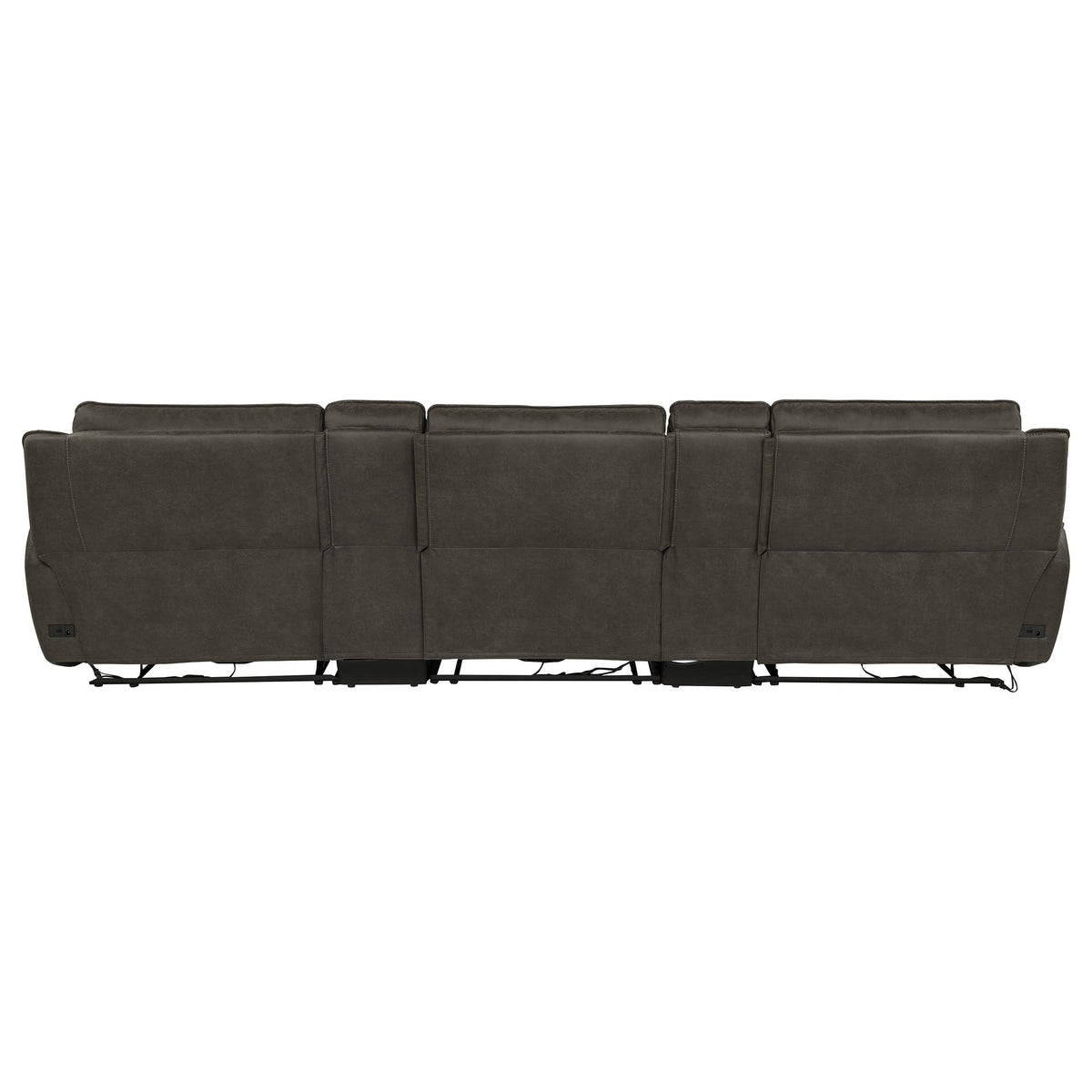Marcell 5-Piece 3-Seat Power Home Theater Seating with Dual Consoles Grey